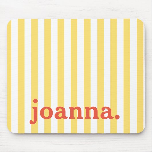 Tapis De Souris Nom / Vintage Classique Jaune & Blancs (Devant)