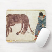 Tapis De Souris Nomade mongol prenant son cheval à l'eau (Avec souris)