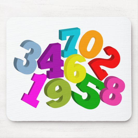 Tapis De Souris nombres de maths en couleurs (Devant)