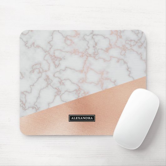 Tapis de souris nommé fait sur commande de marbre (Avec souris)