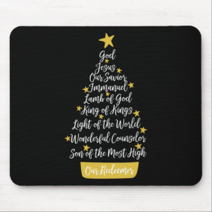 Tapis De Souris Noms De Jésus Foi Chrétienne Arbre De Noël Chri