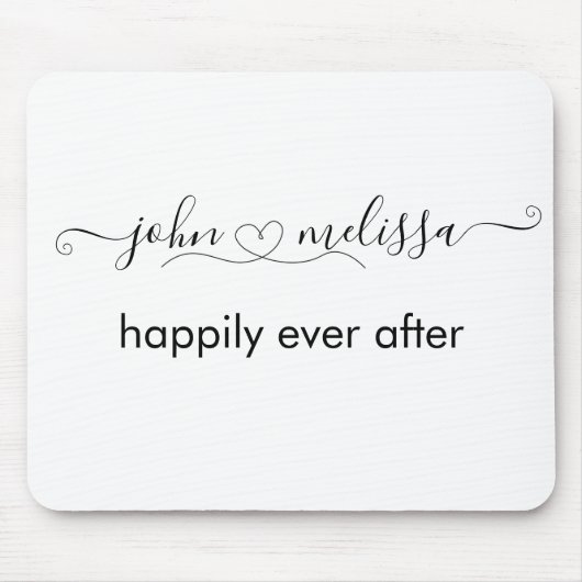 Tapis De Souris Noms de script de devis Mariage simples (Devant)