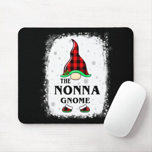 Tapis De Souris Nonna Gnome Buffalo Plaid Matching Family Xmas Paj (Avec souris)