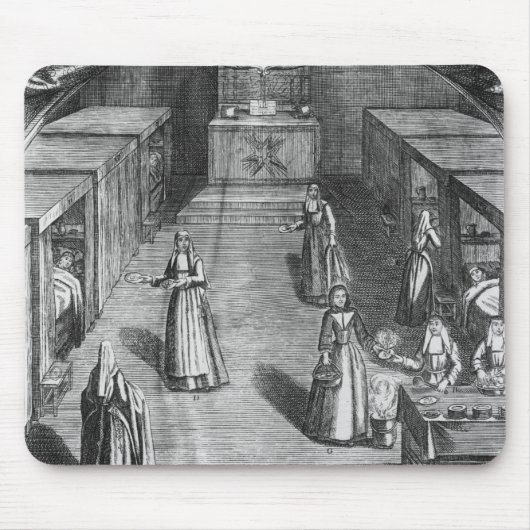 Tapis De Souris Nonnes servant la nourriture aux patients au (Devant)