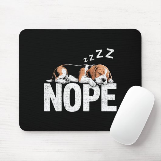 Tapis De Souris Nope Lazy Beagle (Avec souris)