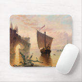 Tapis De Souris Norse Viking Ship Imaginaire Art (Avec souris)