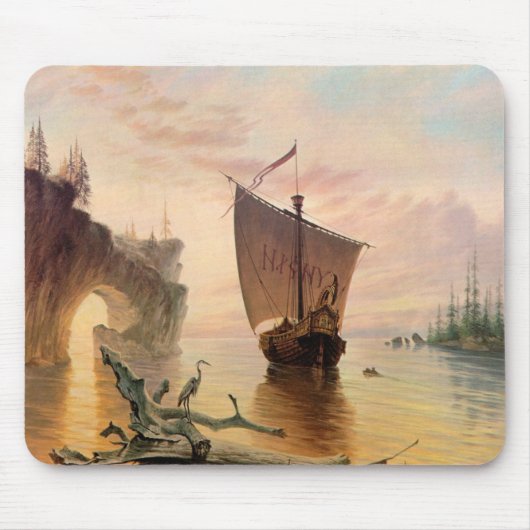 Tapis De Souris Norse Viking Ship Imaginaire Art (Devant)