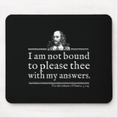 Tapis De Souris Not Bound To Please Shakespeare Quote Shirt Theate (Devant)