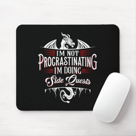 Tapis De Souris Not Procrastinating Side Quests Funny Rpg Gamer Dr (Avec souris)