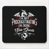 Tapis De Souris Not Procrastinating Side Quests Funny Rpg Gamer Dr (Devant)