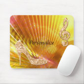 Tapis De Souris Note orange scintillante de musique et talon (Avec souris)