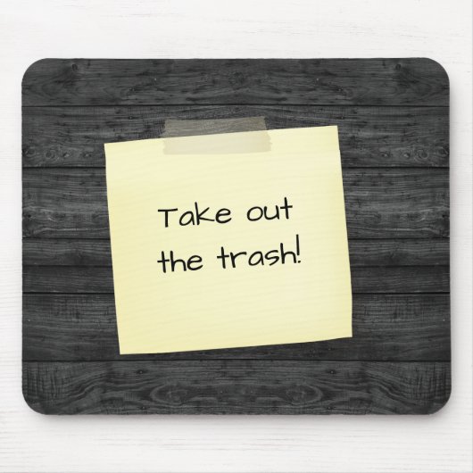 Tapis De Souris Note Tapée Sur Le Bois (Devant)
