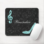 Tapis De Souris Note turquoise scintillante de musique et talon (Avec souris)