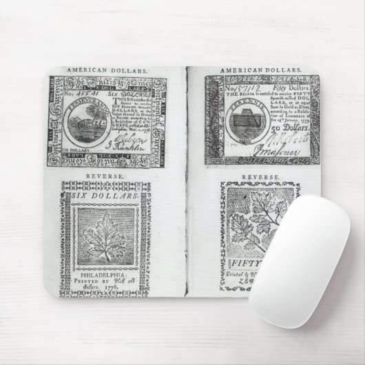 Tapis De Souris Notes de la devise continentale (Avec souris)
