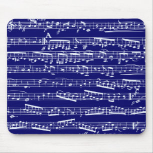 Tapis De Souris Notes de musique de bleu marine