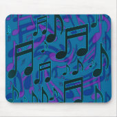 Tapis De Souris Notes de Musique Motif Musical Bleu Violet (Devant)
