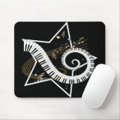 Tapis De Souris Notes d'or d'étoile musicale (Avec souris)