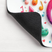 Tapis De Souris Notes musicales Arc-en-ciel avec globes oculaires (Coin)