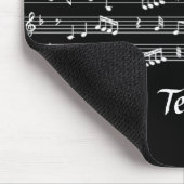 Tapis De Souris Notes musicales blanches en noir (Coin)