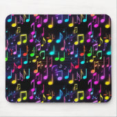 Tapis De Souris Notes musicales de Neon sur Black (Devant)