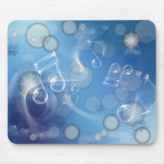 Tapis De Souris Notes musicales en verre d'Imaginaire (Devant)