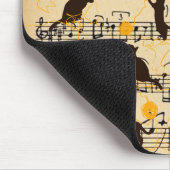 Tapis De Souris Notes musicales et chatons (Coin)