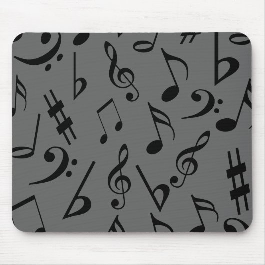 Tapis De Souris Notes musicales Mousepad - Argent (Devant)