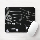 Tapis De Souris Notes, musique, noir. Mousepad (Avec souris)