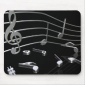 Tapis De Souris Notes, musique, noir. Mousepad (Devant)