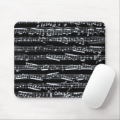 Tapis De Souris Notes noires et blanches de musique (Avec souris)