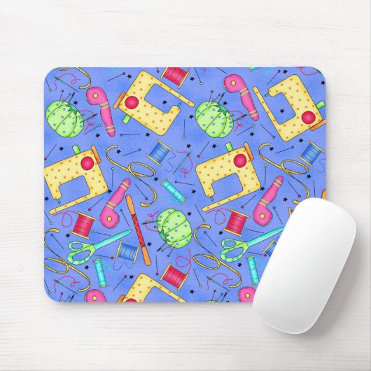 Tapis De Souris Notions de couture bleu périphérique Mousepad (Avec souris)