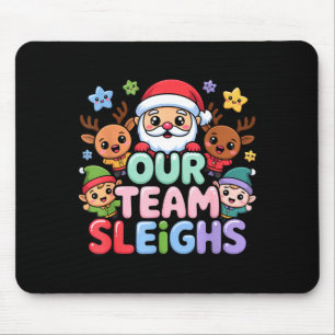 Tapis De Souris Notre équipe dévale Noël Santa et la fête de Xmas 