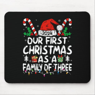 Tapis De Souris Notre Premier Noël En Famille De Trois 2024 Nouvea