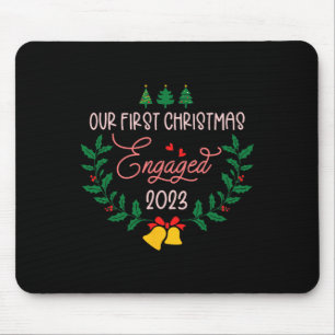 Tapis De Souris Notre premier Noël engagé 2023 Fiançailles Couple