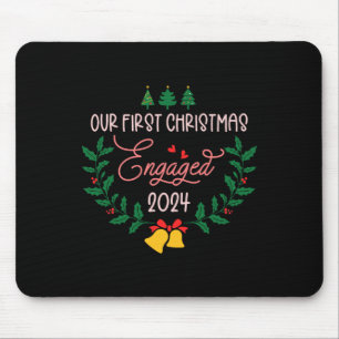 Tapis De Souris Notre premier Noël engagé 2024 Fiançailles Couple
