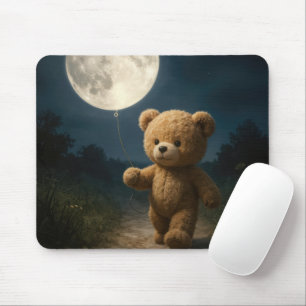 Tapis De Souris Nounours avec un ballon de lune