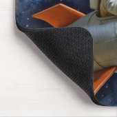 Tapis De Souris Nounours volant dans une fusée (Coin)
