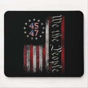Tapis De Souris Nous Le Peuple Distressé Drapeau Rétro 45 47 Trump