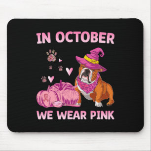 Tapis De Souris Nous Portons Pink Anglais Bulldog Cancer du Sein