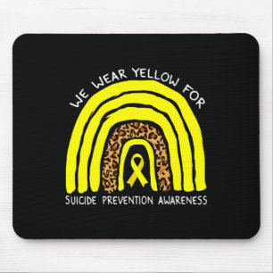 Tapis De Souris Nous Portons Un Arc En Arc Jaune Pour La Préventio