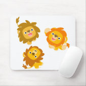 Tapis De Souris "Nous sommes ici ! !" Cartoon mignon Lions Mousepa (Avec souris)