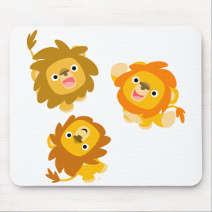 Tapis De Souris "Nous sommes ici ! !" Cartoon mignon Lions Mousepa