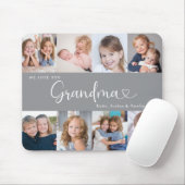 Tapis De Souris Nous vous aimons Grand-mère Script 8 Photo Moderne (Avec souris)