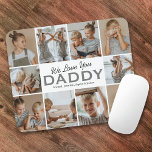 Tapis De Souris Nous Vous Aimons Papa Photo Souris Pad<br><div class="desc">Un père personnalisé mousepad avec un arrière - plan blanc clair qui peut être changé à n'importe quelle couleur,  10 photos des enfants,  le dicton "on t'aime papa",  et les noms des enfants.</div>