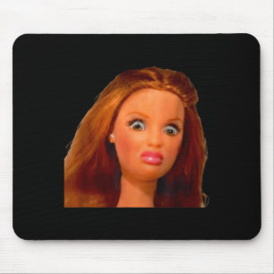 Tapis De Souris Nouveau mème de visage de poupée en détresse drôle