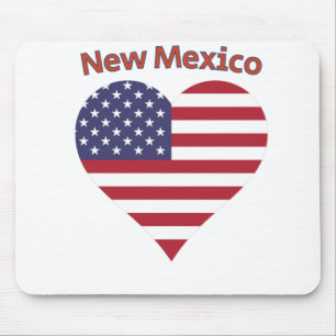 Tapis De Souris Nouveau-Mexique American Flag Heart