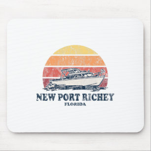 Tapis De Souris Nouveau Port Richey Fl Bateau Vintage les années 7
