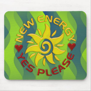 Tapis De Souris NOUVEAU SOLEIL ÉNERGÉTIQUE vagues vertes