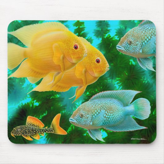 Tapis De Souris Nouveaux Cichlids Mousepad du monde (Devant)