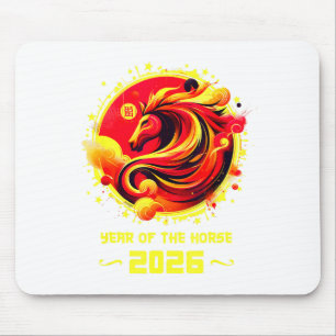 Tapis De Souris Nouvel An chinois 2026 Cheval Nouvel An chinois jo